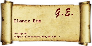Glancz Ede névjegykártya